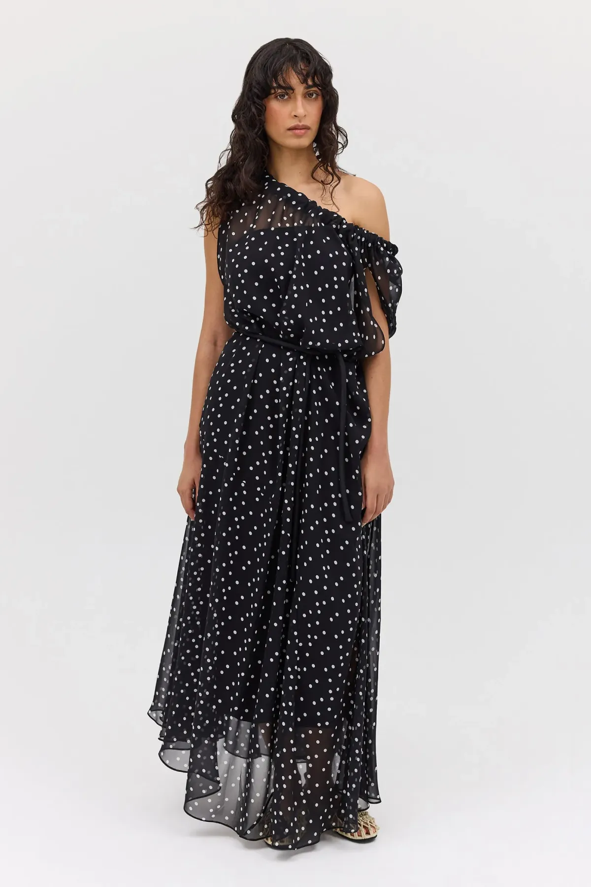 Bianca Spender Polka Dot Silk Emerge Dress Black Size 6 - Image 2