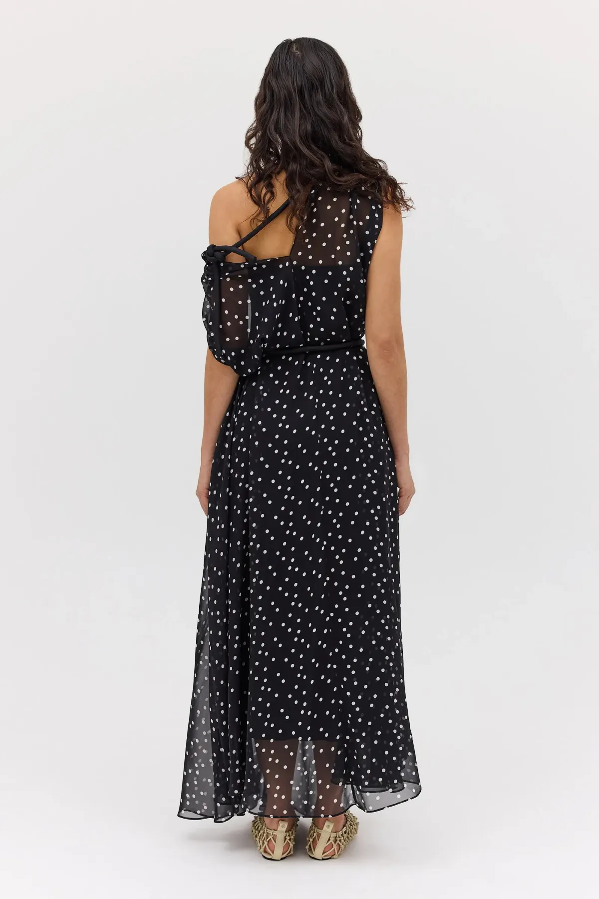 Bianca Spender Polka Dot Silk Emerge Dress Black Size 6 - Image 8