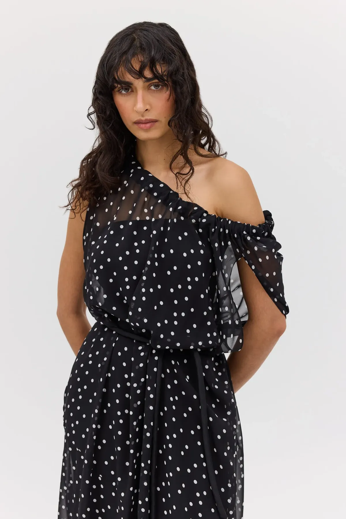 Bianca Spender Polka Dot Silk Emerge Dress Black Size 6 - Image 3