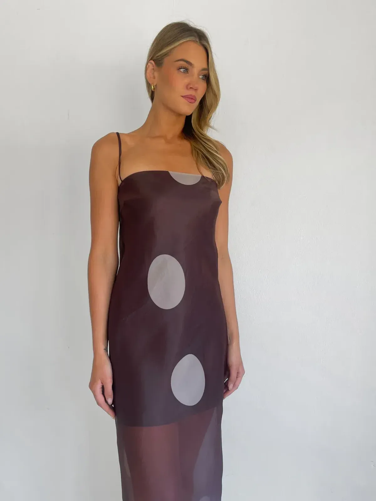 By Nicola Mila Maxi Dress size 12 Chocolate Polka Dot - Image 2