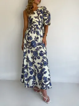 By Nicola Isla Maxi Dress size 8 Blue Paisley  for rent on The Volte - image 2