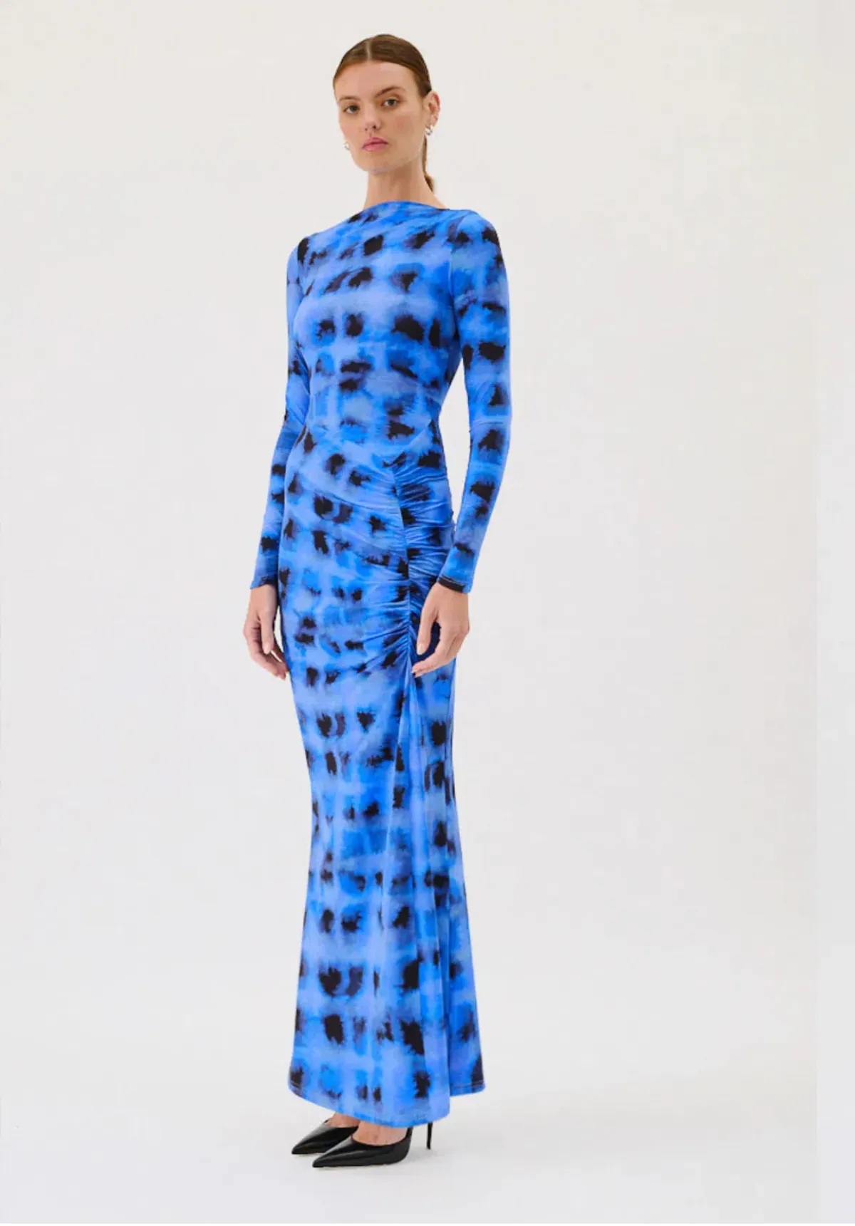 Suboo SHIBORI LONG SLEEVE ROUCHED MAXI DRESS - size S - Image 4