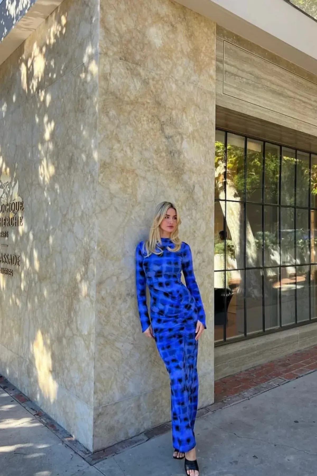Suboo SHIBORI LONG SLEEVE ROUCHED MAXI DRESS - size S - Image 6