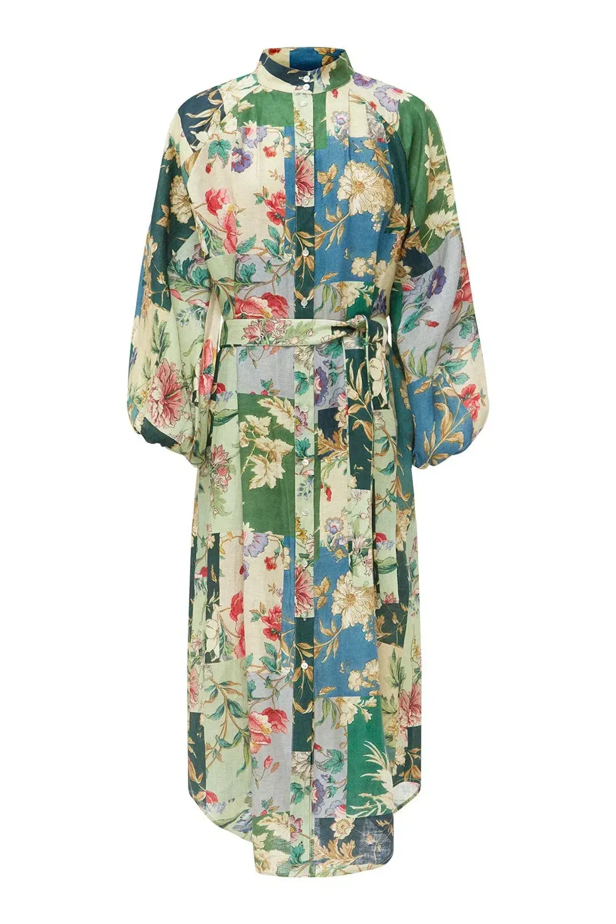 Alemais Loretta Patchwork Midi In Sage Floral - Image 3