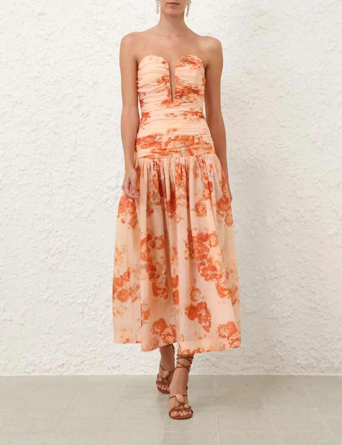 Zimmermann Cascadian Strapless Midi Dress - Image 1