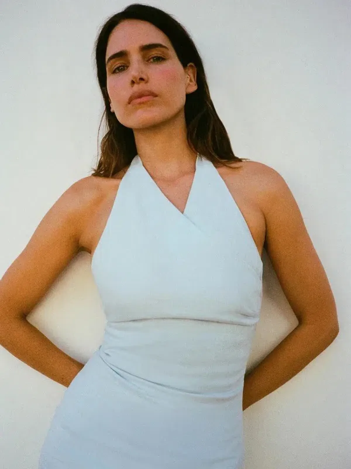 Sir The Label Iris Linen Halterneck Midi Dress in Light Blue AU Size 8 / Sir Size 1 - Image 5