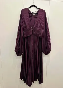 Acler dailley midi dress, plum, size 16 for rent on The Volte - image 3