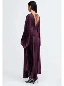 Acler dailley midi dress, plum, size 16 for rent on The Volte - image 6