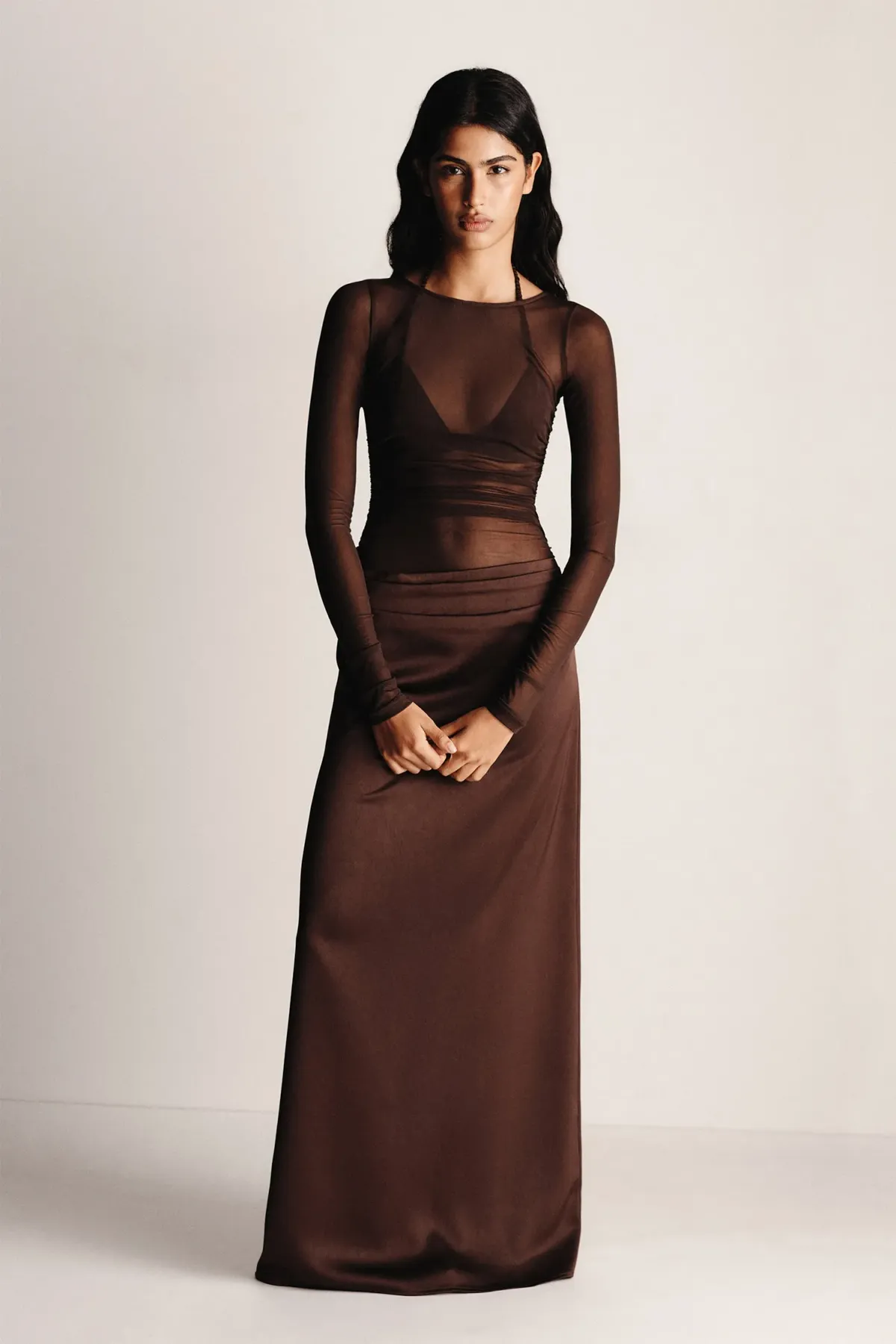 Hansen And Gretel Amy Maxi Dress Chocolate Brown Size 10 - Image 6