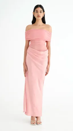 BENNI Nico Off The Shoulder Maxi in Candy Floss size 10 for rent on The Volte - image 3