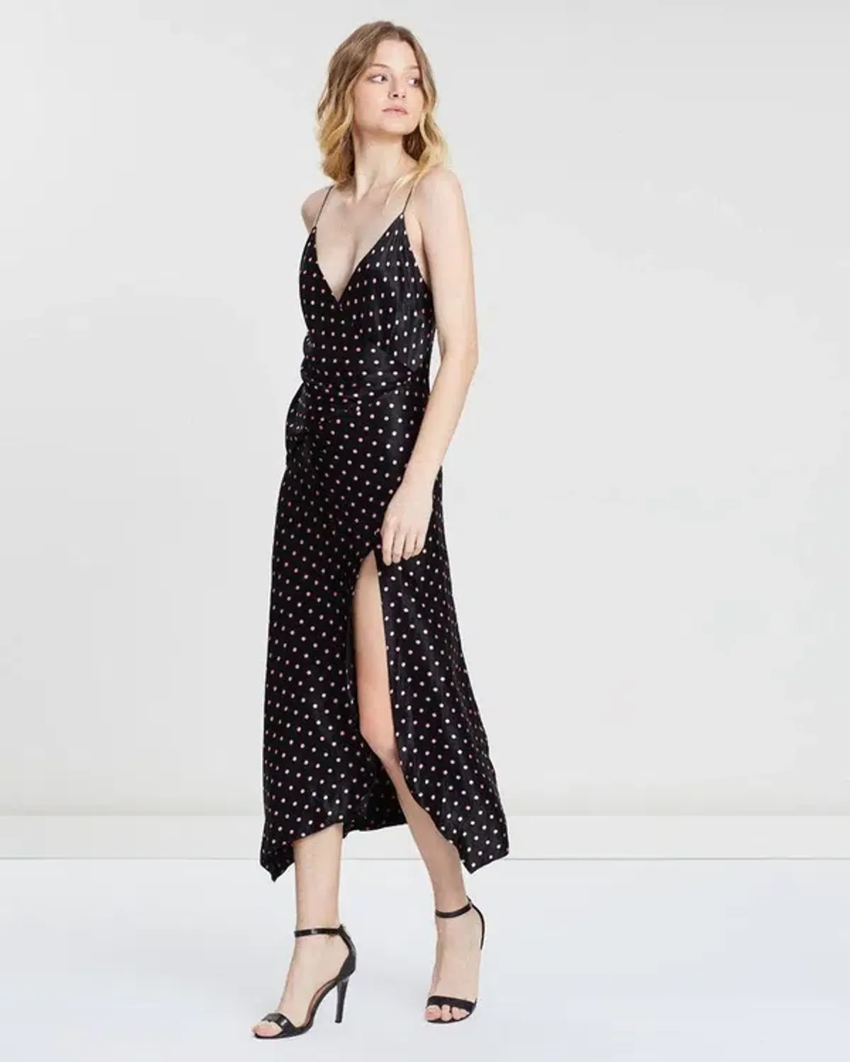 Bec & Bridge Kylie Midi Dress Pink Polka Dot Print Size 10 - Image 2