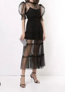 Alice McCall Nova Baby Midi Dress in Black for rent on The Volte - image 2