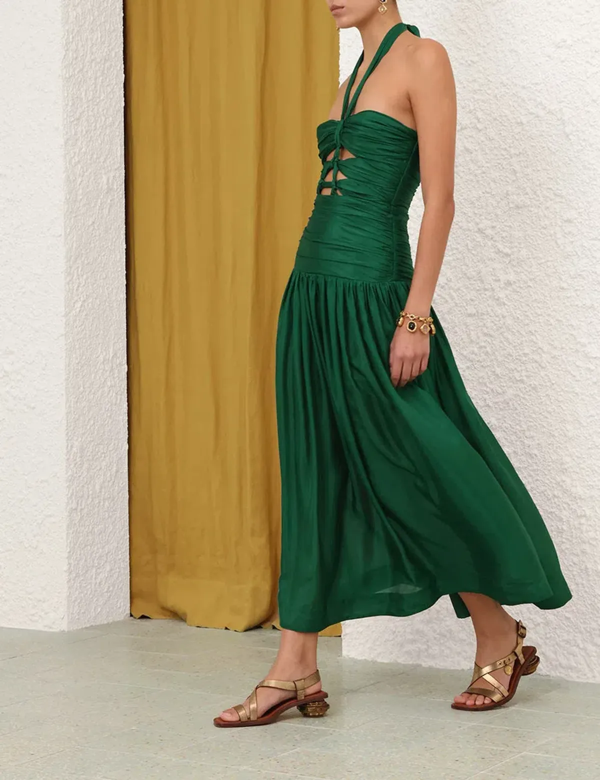 Zimmermann Daylight Knot Midi Dress Emerald Size 0 / AU 8 - Image 3