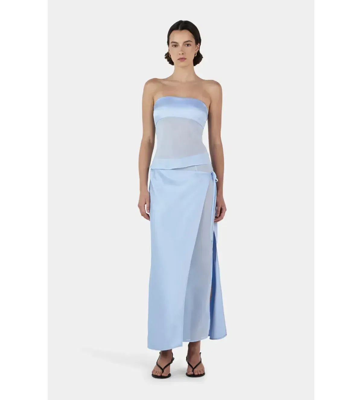 Ricky Midi Skirt & Patrice strapless top , Blue Size 8 - Image 1