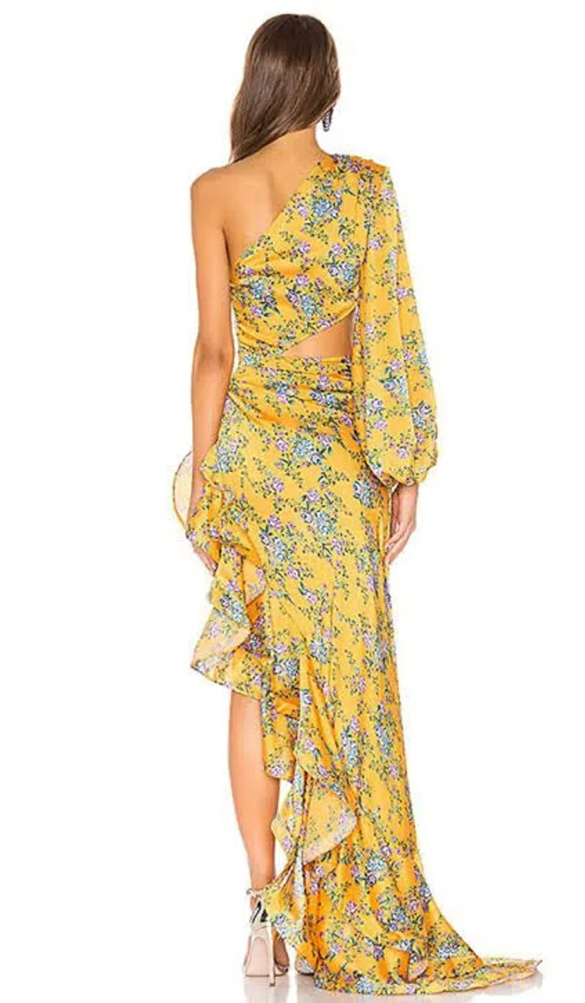 Bronx and Banco Hanna Gown Yellow Floral 10 M Medium - Image 2