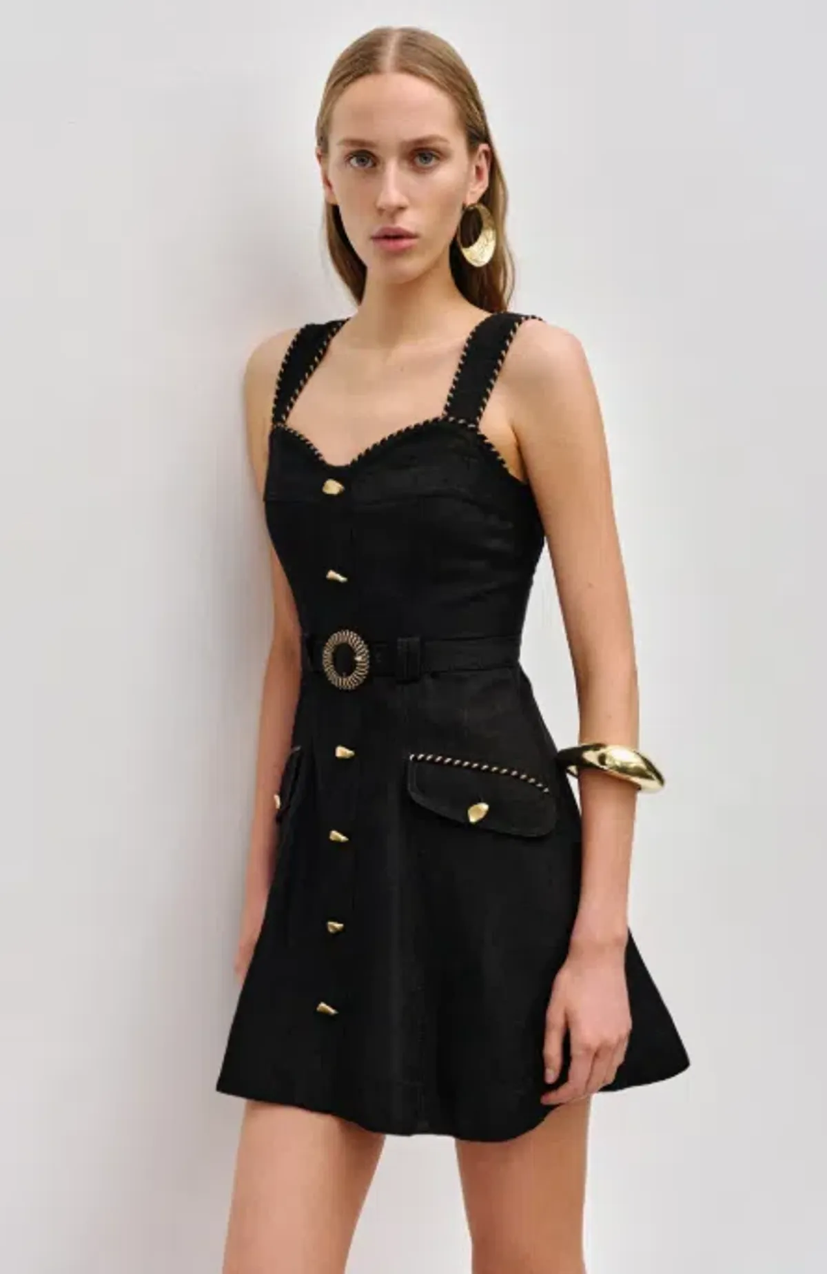 Aje Celeste Utility Black Mini Dress - 10 - Image 2