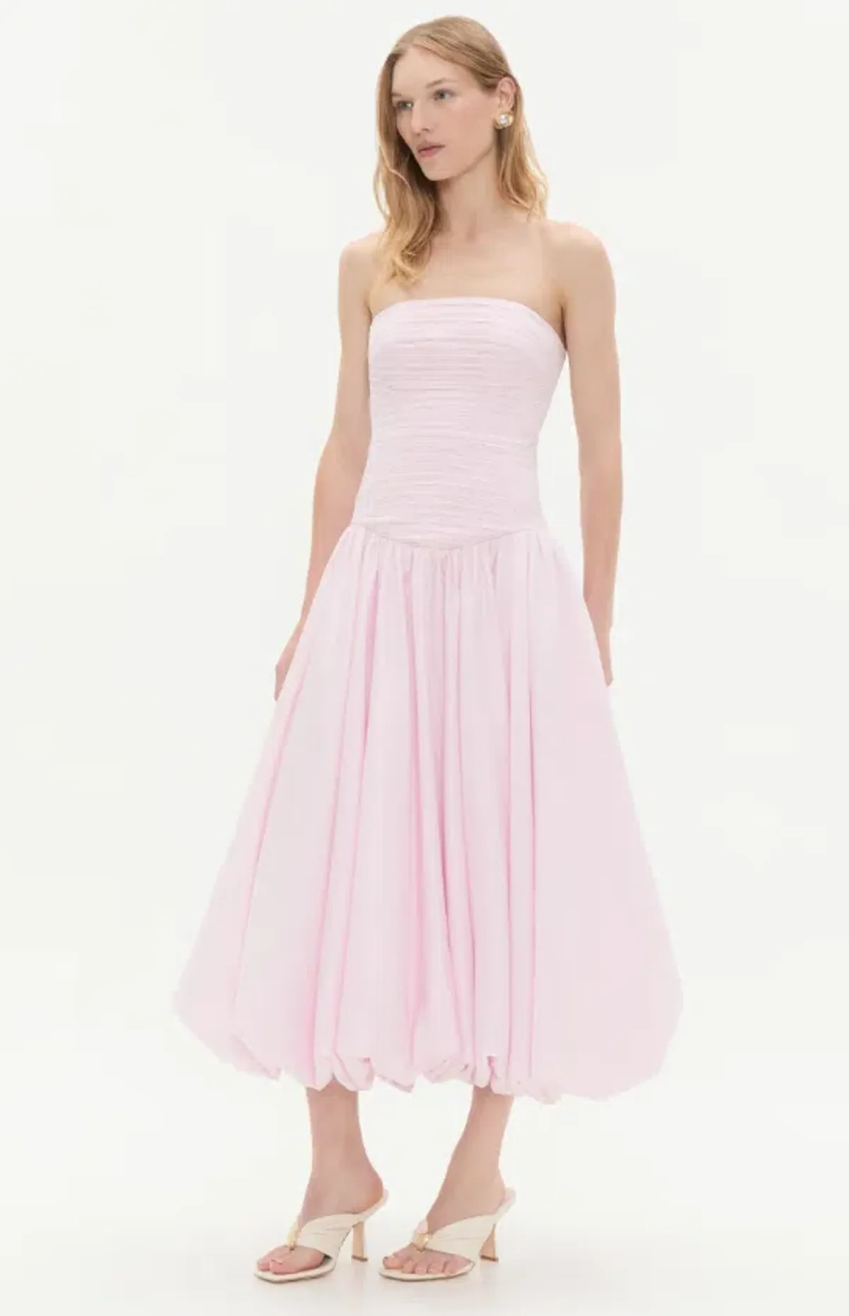 Violette Bubble Midi Dress Pink - 10 - Image 1