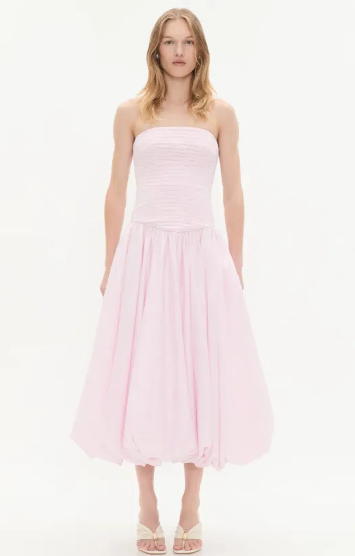 Violette Bubble Midi Dress Pink - 10 - Image 5