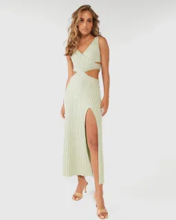 SOVERE Glory Knit Dress Green 6/XS for rent on The Volte - image 1