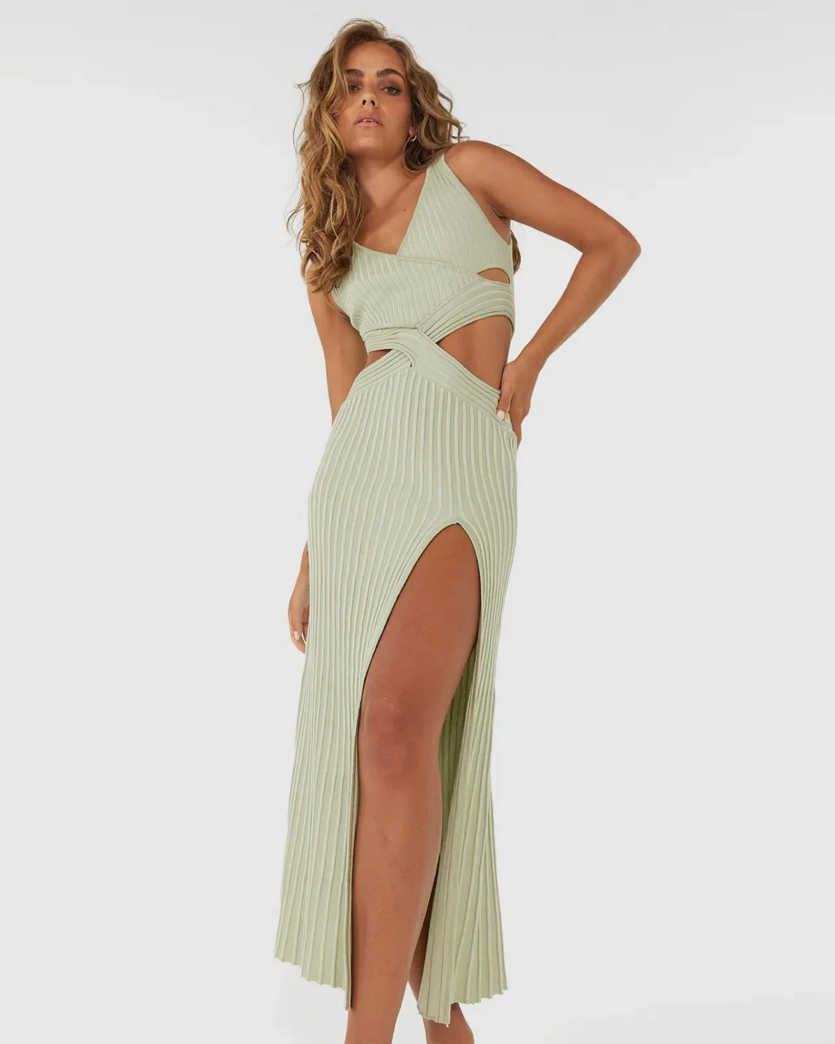 SOVERE Glory Knit Dress Green 6/XS - Image 2