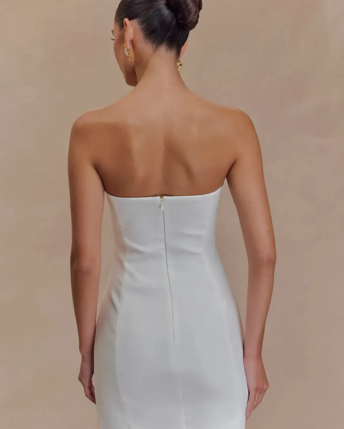 Maci Crepe Mini Dress - White - Image 3