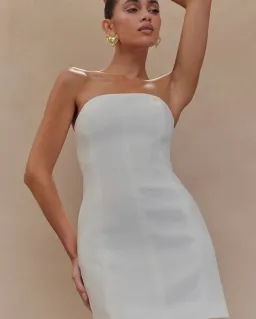Maci Crepe Mini Dress - White for rent on The Volte - image 2