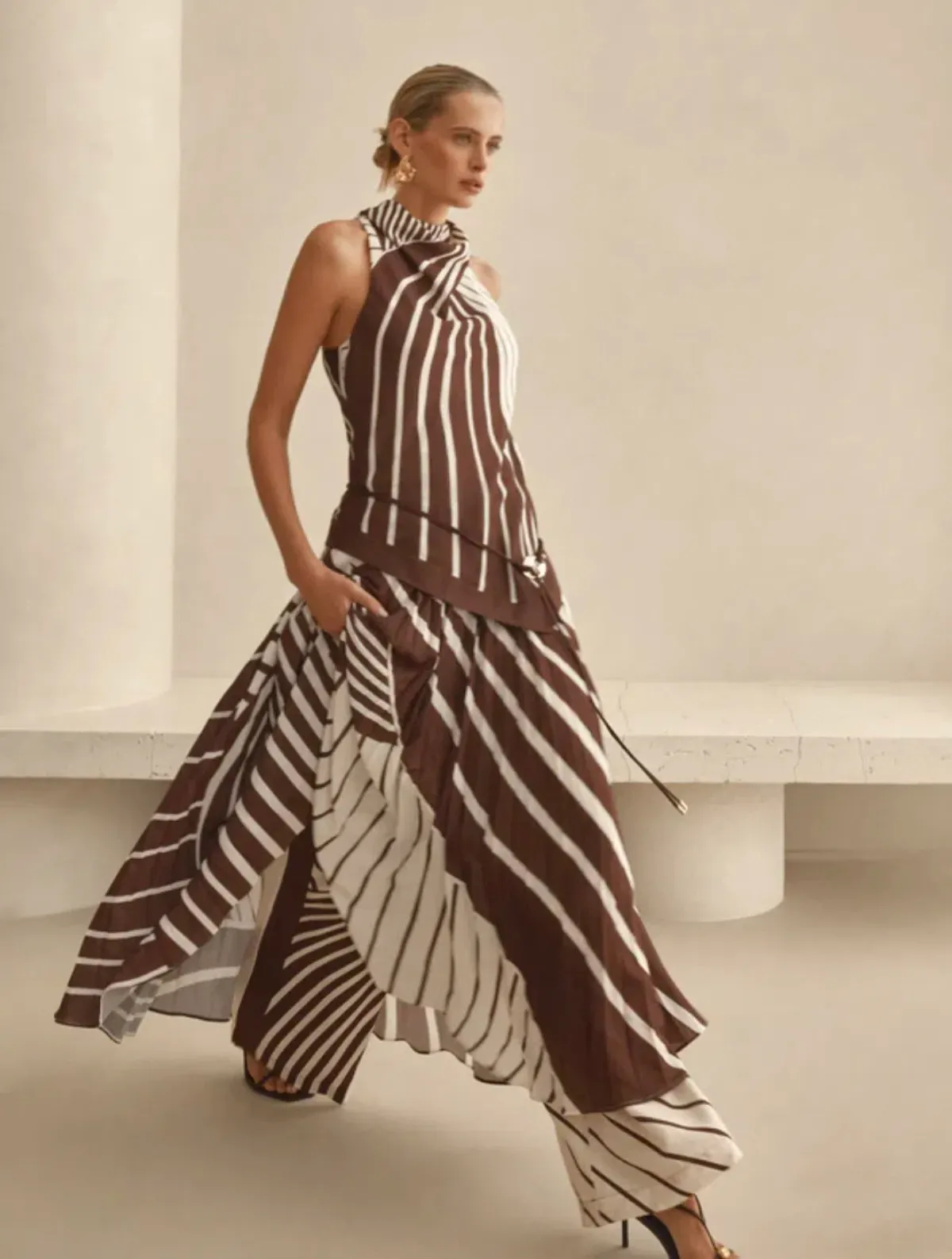 SHEIKE Montmartre Stripe Maxi Dress Size 14 - Image 6