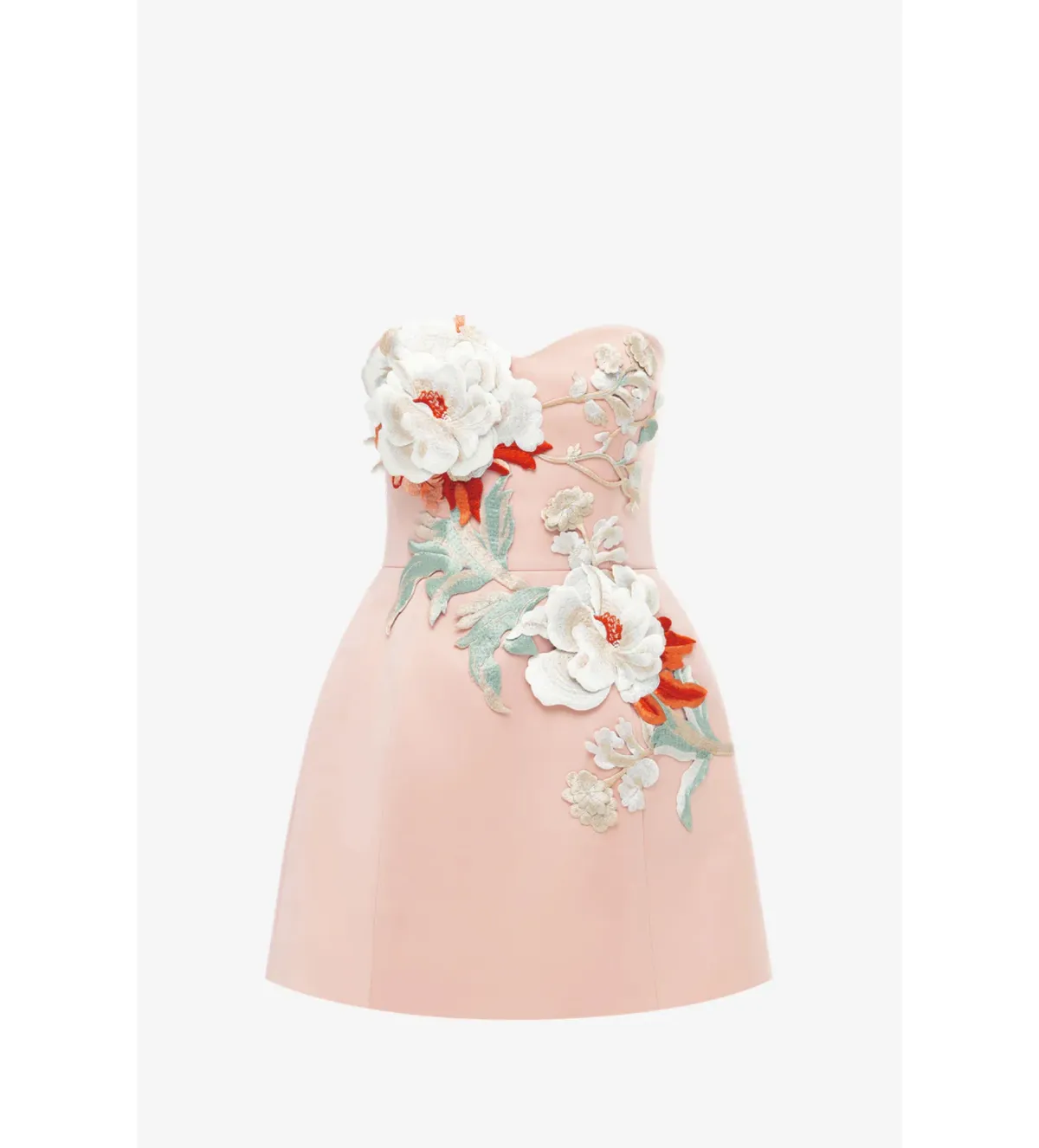 Leo Lin Rosario Appliqué Bustier Mini Dress Peony Print Size 12 - Image 6