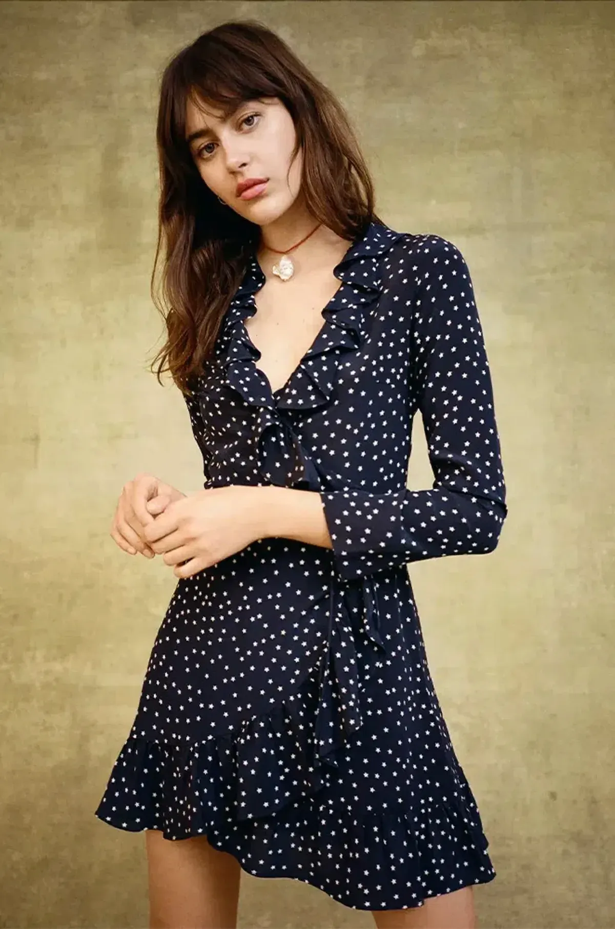 Realisation Par Alexandra Wrap Dress Navy Star Size XS / AU 6 - Image 1
