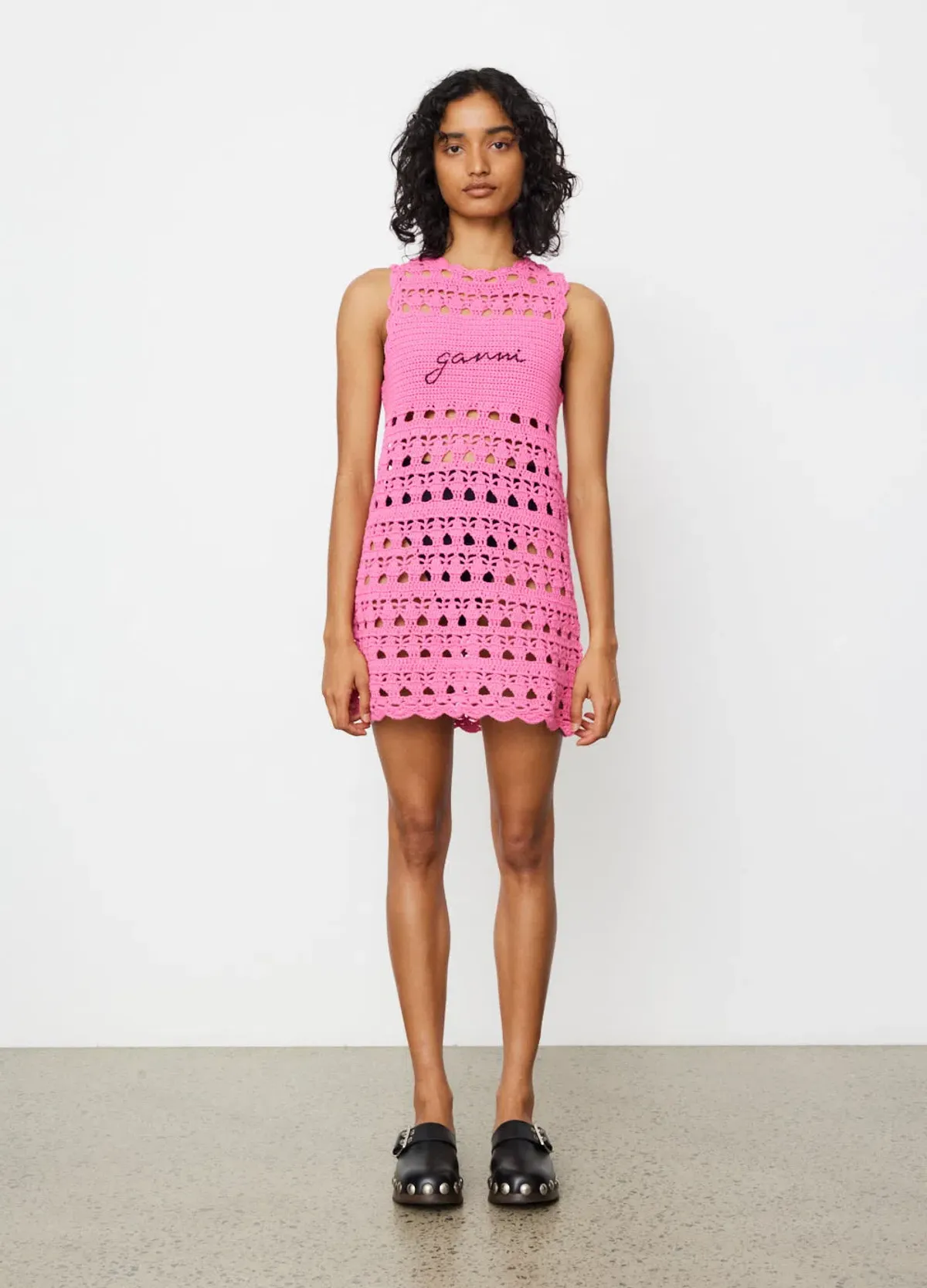 Ganni Crochet Cover Up & Bucket Hat Set Size XS - Image 5