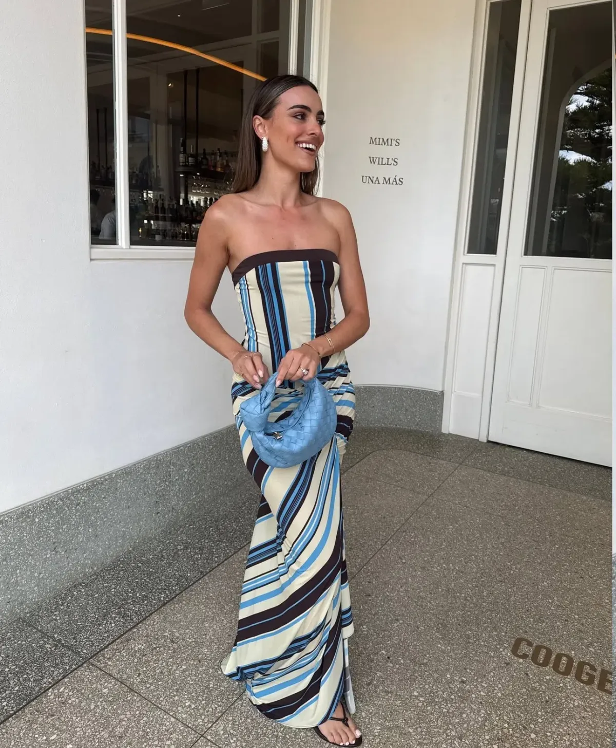 Benni Rumi Strapless Maxi Dress size 12 Ocean Stripe - Image 2