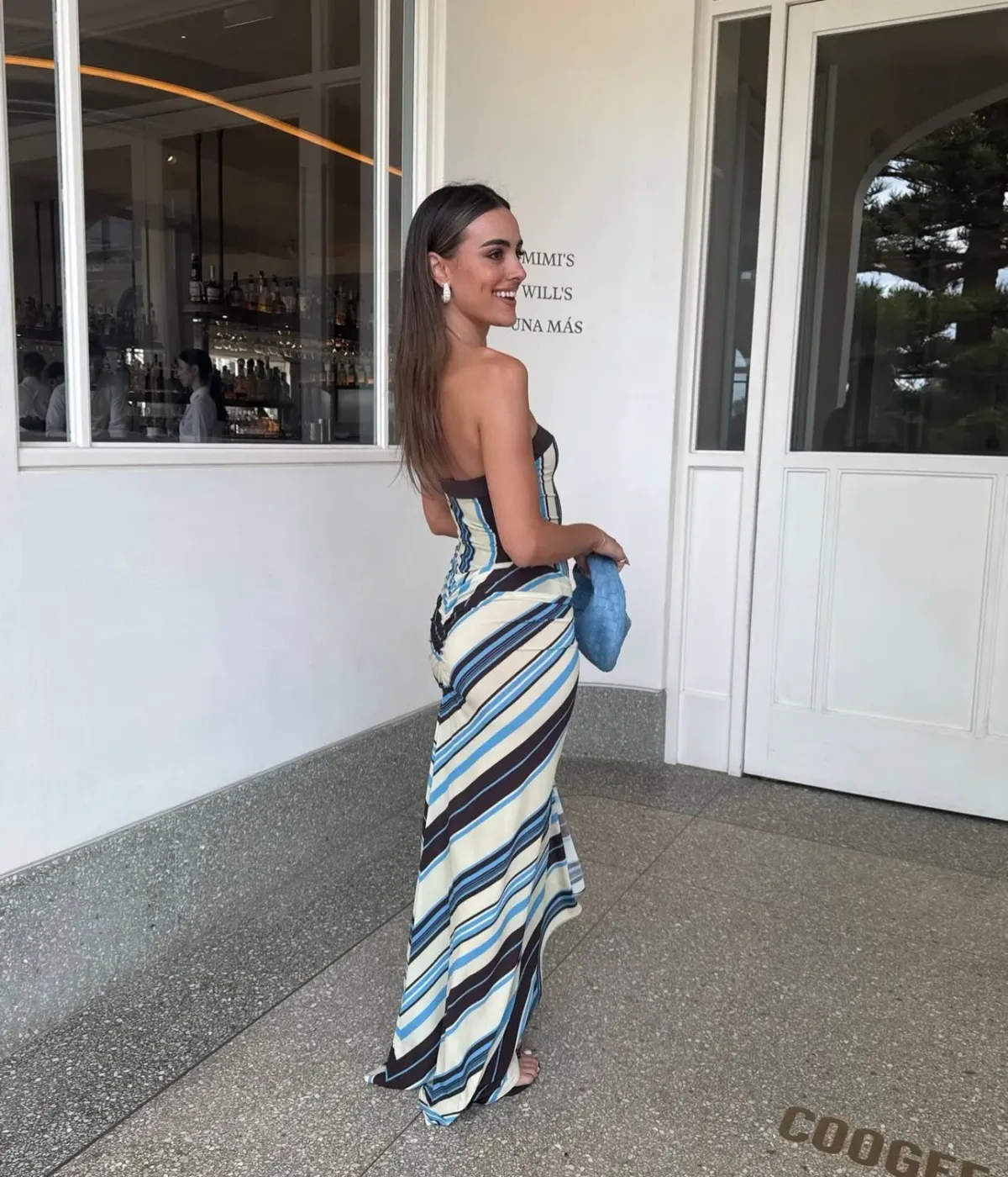 Benni Rumi Strapless Maxi Dress size 12 Ocean Stripe - Image 3