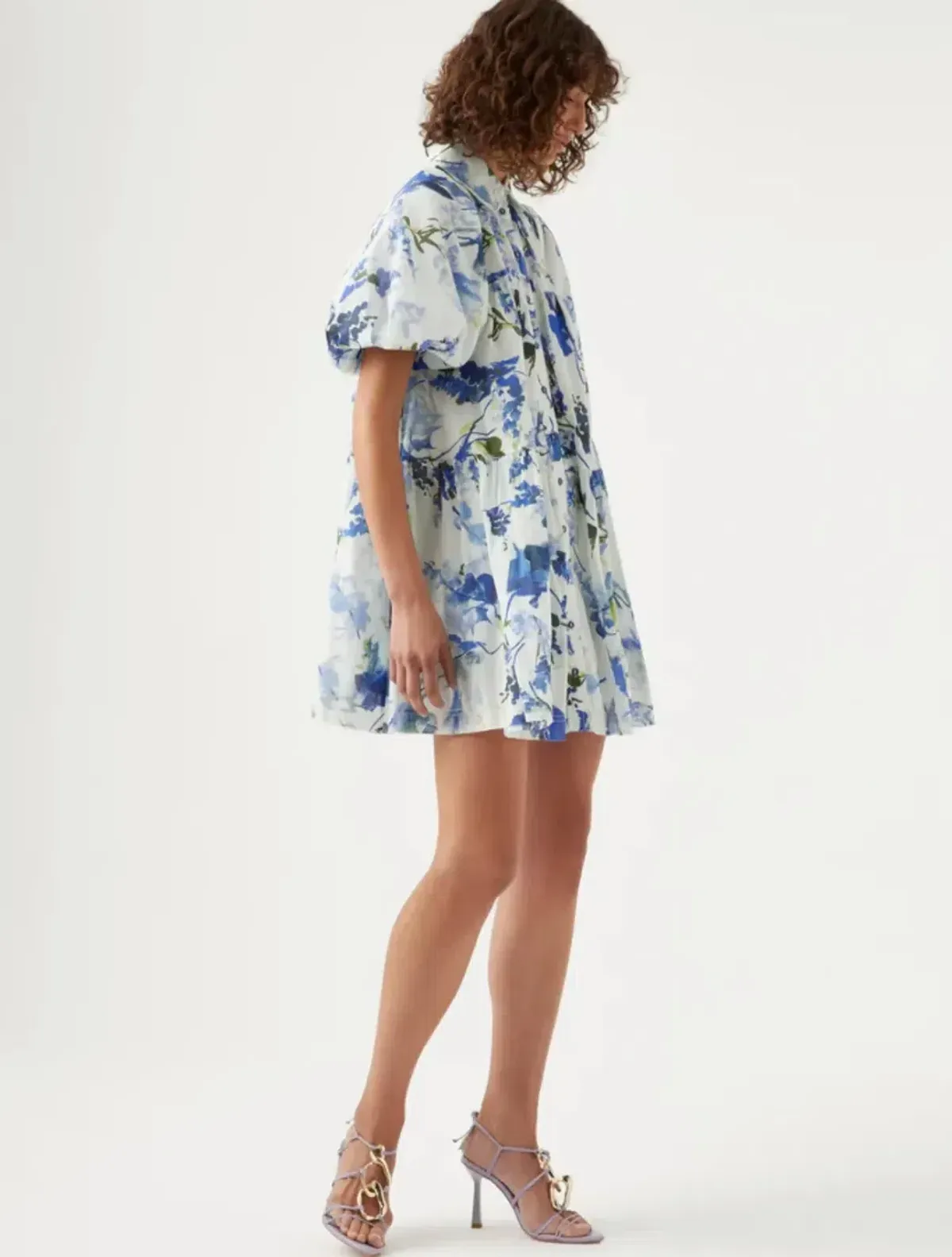 AJE PABLO SMOCK MINI DRESS BLUE - Image 2