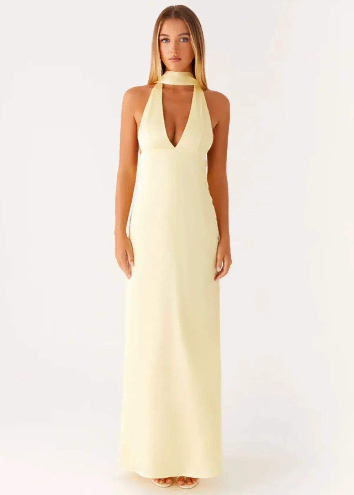Peppermayo Alicia Satin Halter Maxi Dress - Image 2