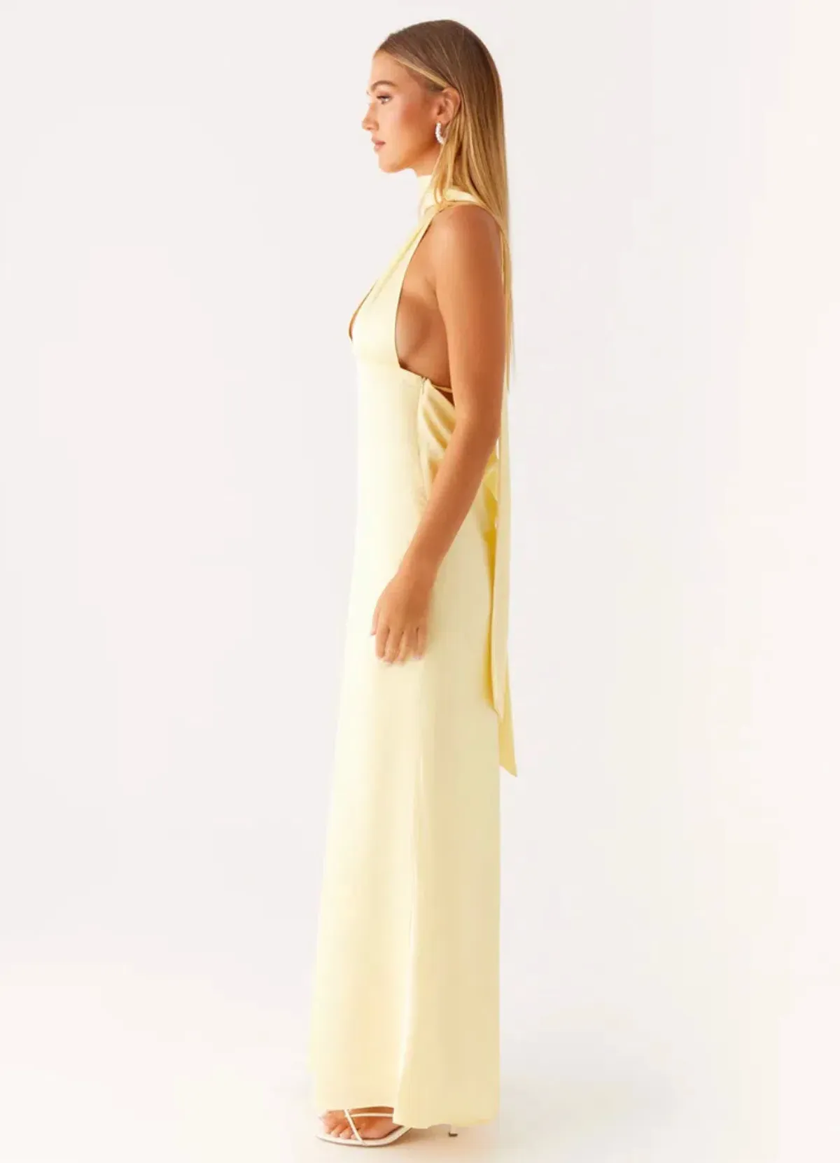 Peppermayo Alicia Satin Halter Maxi Dress - Image 3