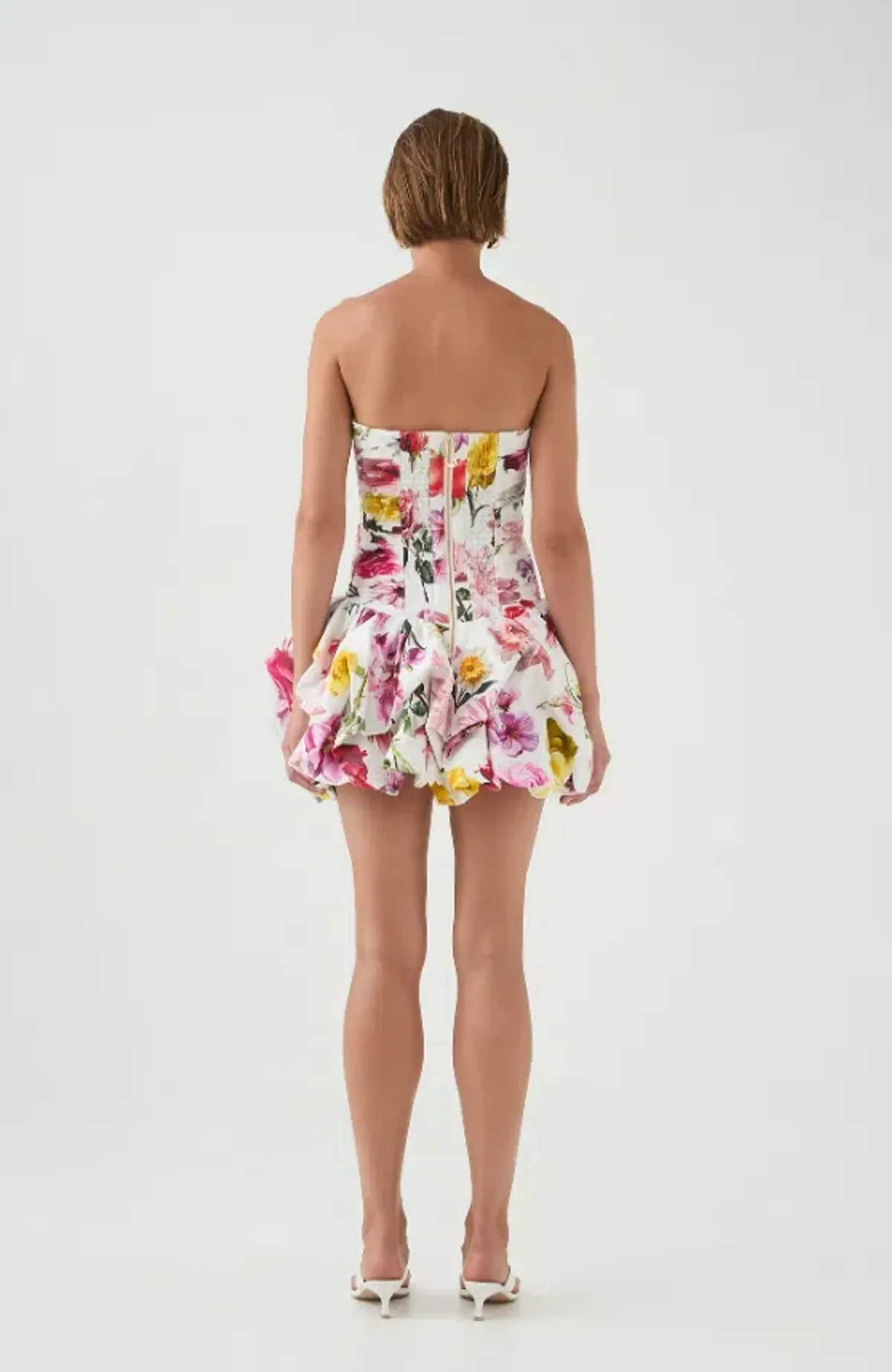 Aje Violette Bubble Hem Mini Dress Floral Size 10 - Image 3