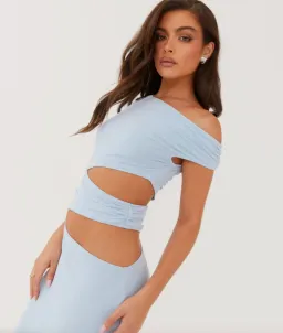 Margot One Shoulder Maxi Dress - Sky Blue for rent on The Volte - image 3
