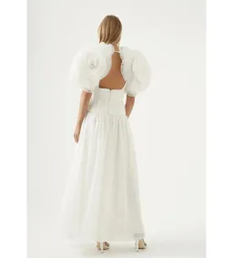 Aje Expressive Pleated Maxi Dress Ivory Size S/AU 8 for rent on The Volte - image 3