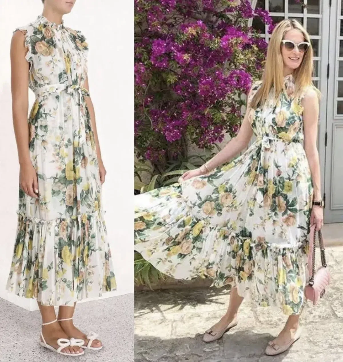 Zimmermann White Green Zippy Print Dress Size 2 (AU10-12) - Image 4