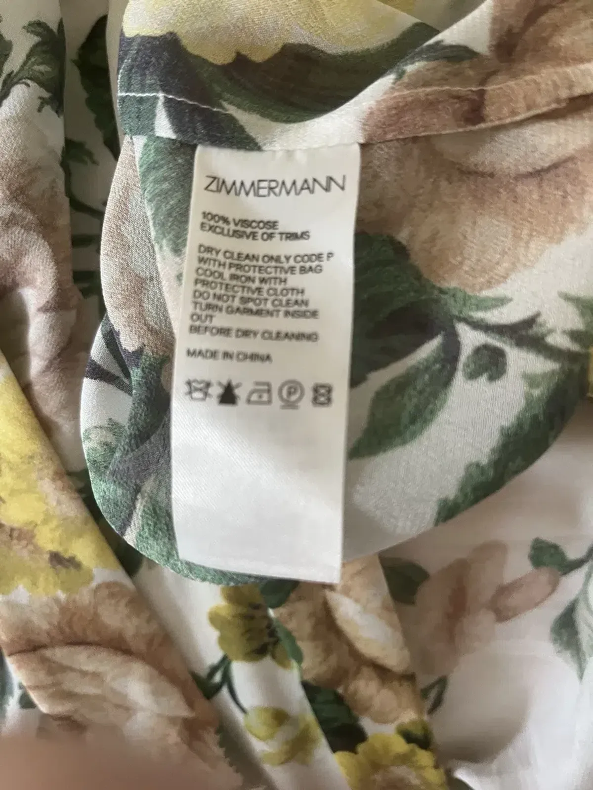 Zimmermann White Green Zippy Print Dress Size 2 (AU10-12) - Image 5