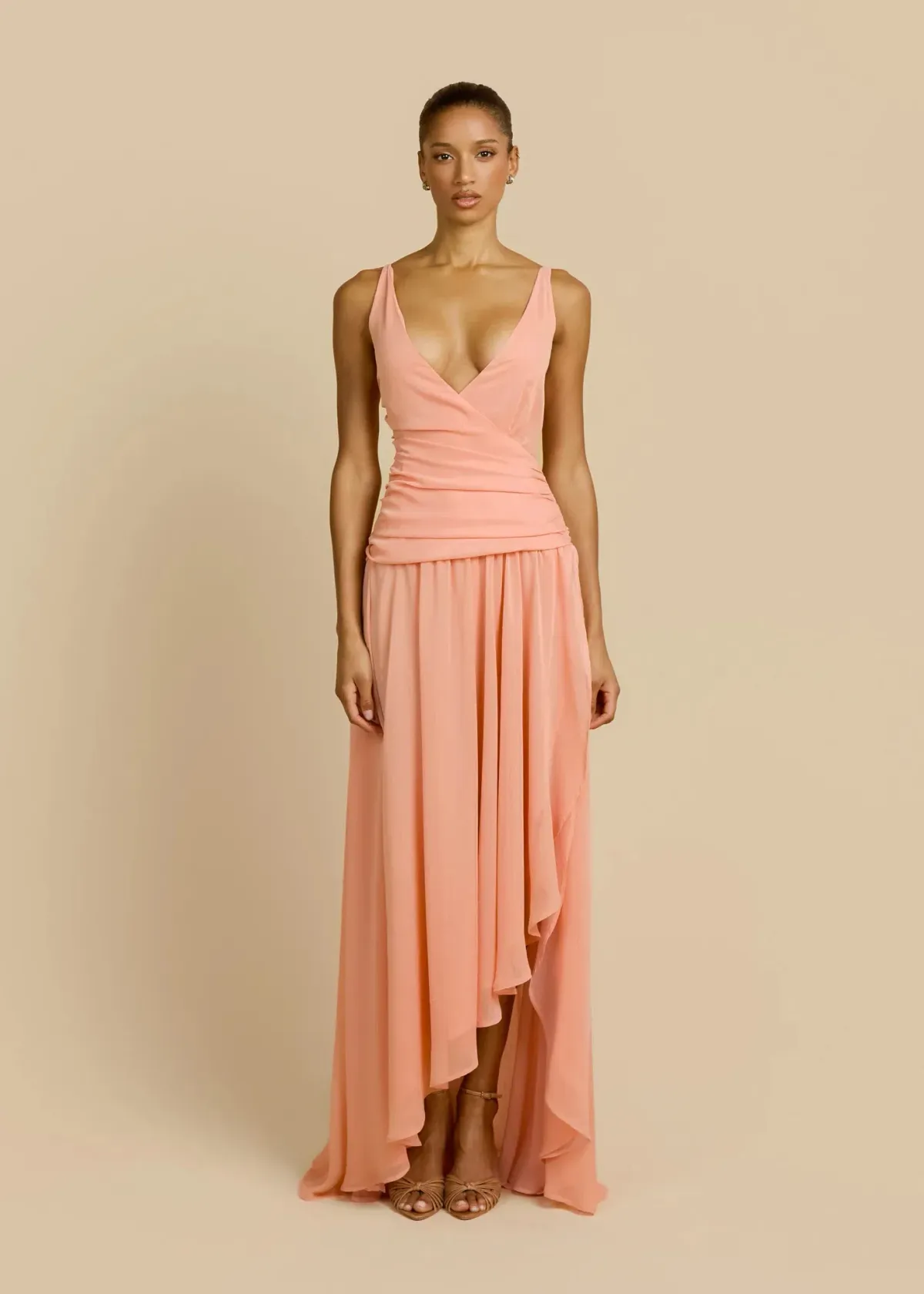 ARCINA ORI DELILAH DRESS PEACH SIZE 10 (M) - Image 2