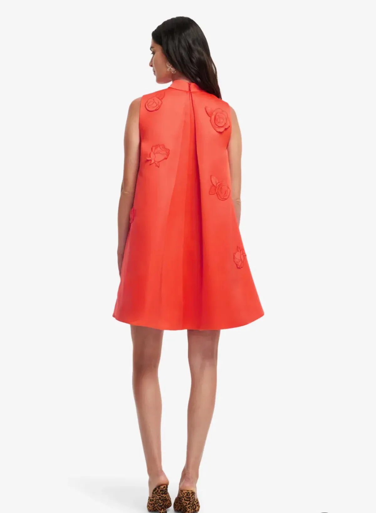Leo Lin Fallon Appliqué Floral Mini Dress Saffron Size 16 - Image 1