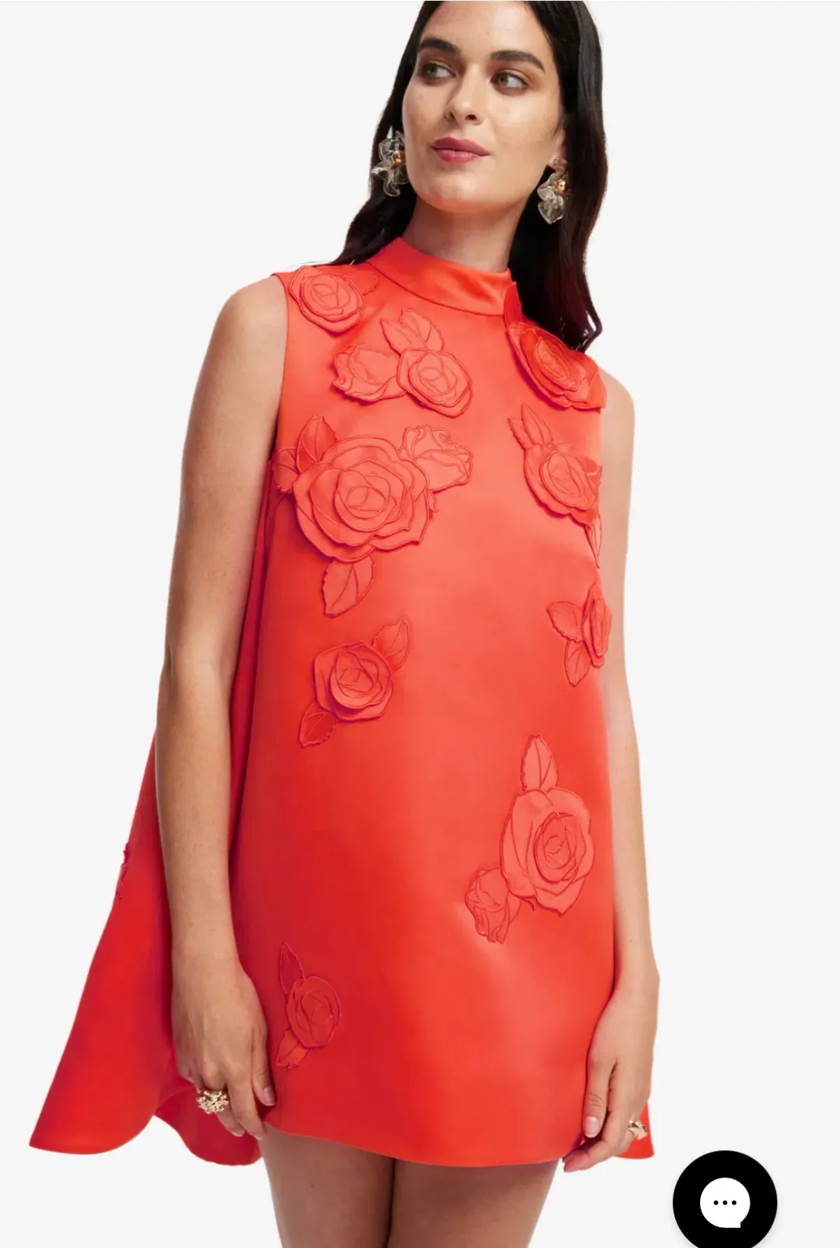 Leo Lin Fallon Appliqué Floral Mini Dress Saffron Size 16 - Image 6