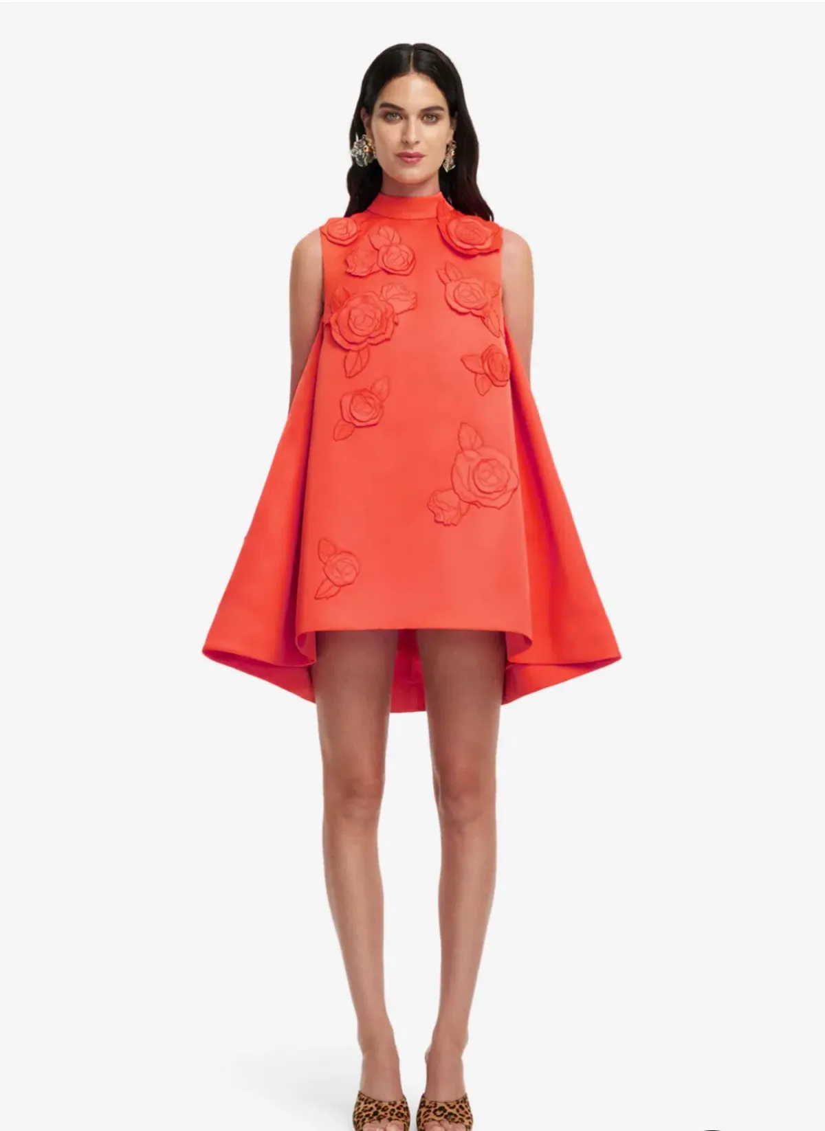 Leo Lin Fallon Appliqué Floral Mini Dress Saffron Size 16 - Image 2
