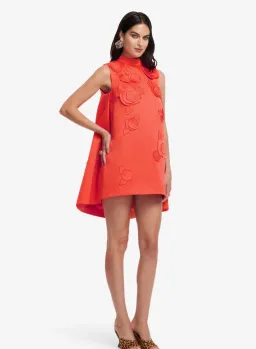 Leo Lin Fallon Appliqué Floral Mini Dress Saffron Size 16 for rent on The Volte - image 5