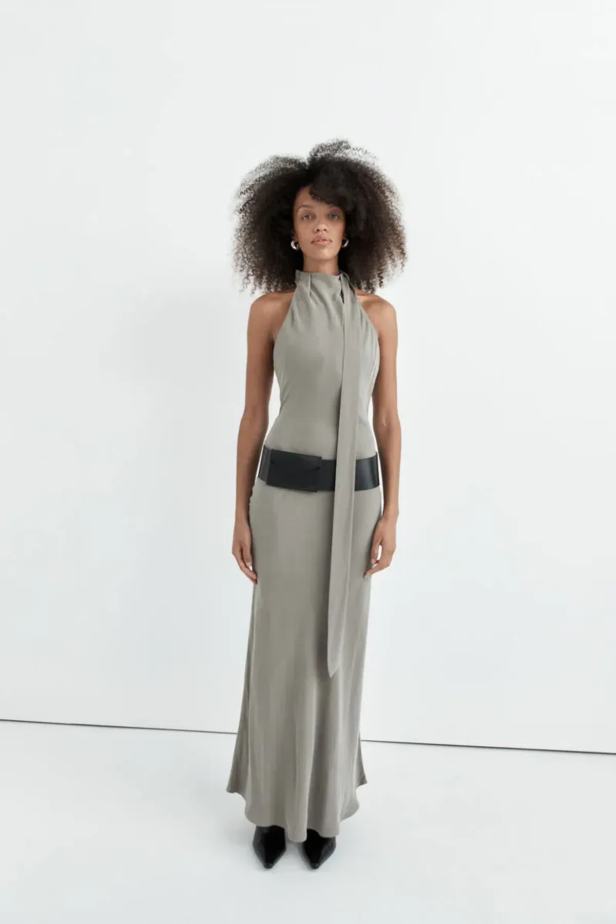 St. Agni Bias Scarf Dress - Slate - Image 1