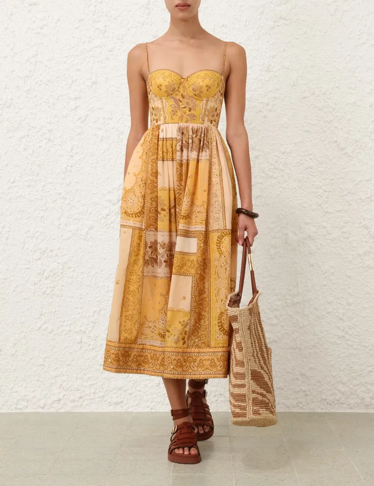 Zimmermann LUCKY CORSET MIDI DRESS Size 1/AU10 - Image 4