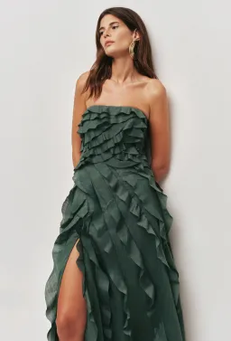 Aje Allairie Gown Size 16 Forest Green  for rent on The Volte - image 3