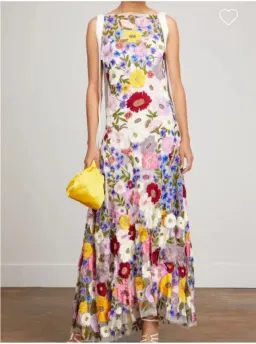 Rachel Gilbert Nya Floral Gown Multi Embroidered Floral Size 0 / AU 6 for rent on The Volte - image 3