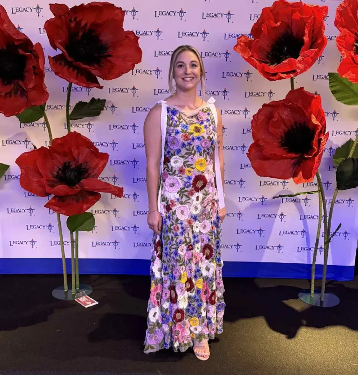 Rachel Gilbert Nya Floral Gown Multi Embroidered Floral Size 0 / AU 6 - Image 2